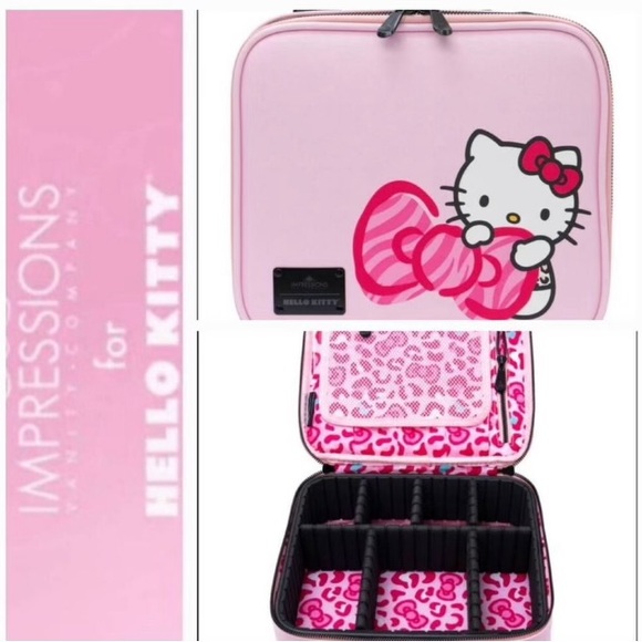 NEW Hello Kitty By Impressions Vanity Hello Kitty Pink Animal Cosmetics Bag - Picture 1 of 12
